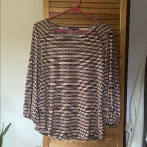 Rust & mustard print blouse